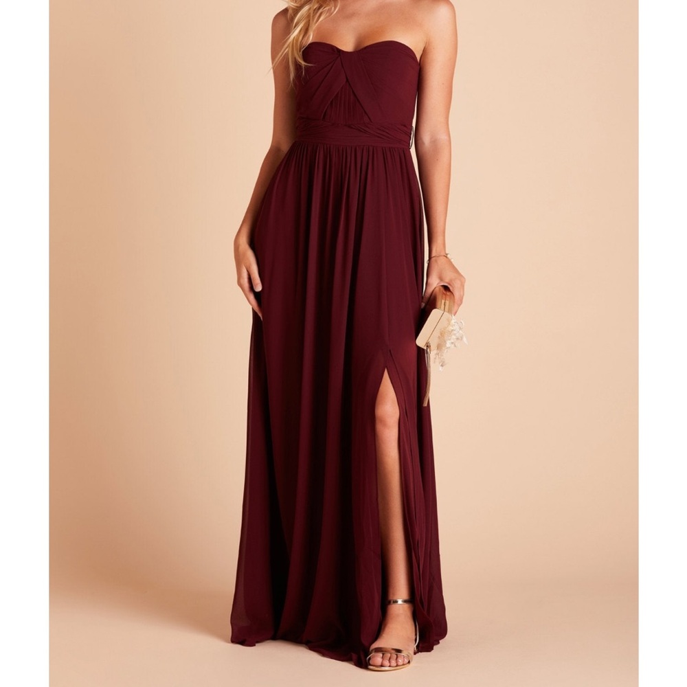 Birdy Grey Strapless Maroon Gown